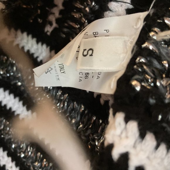 OF Handmade of Italy women's size S small metallic stretch knit freestyle poncho - Picture 7 of 7